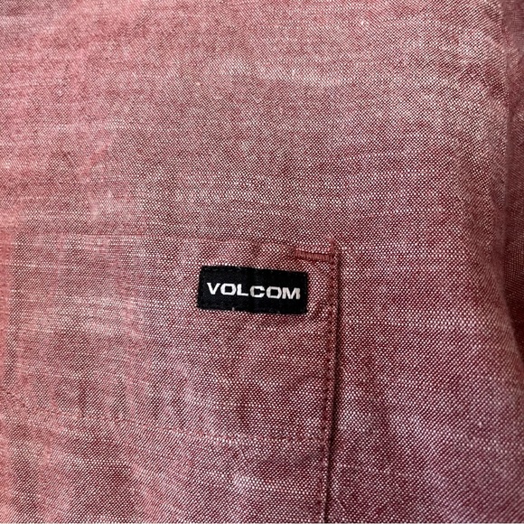 Volcom Red Marled Button Up Men's Shirt Large - Picture 5 of 7